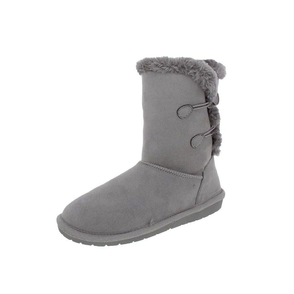 Sugar Womens 7 M Grey Marty Faux Fur Fuzzy Lined Pull On Boots NIB GG2